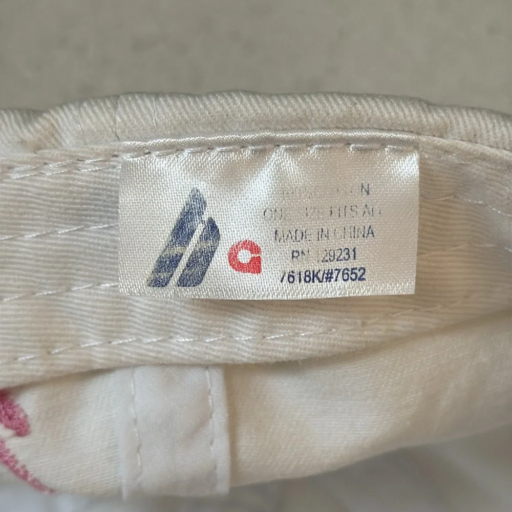 St. Pete Beach white pink embroidered souvenir adjustable baseball cap one size